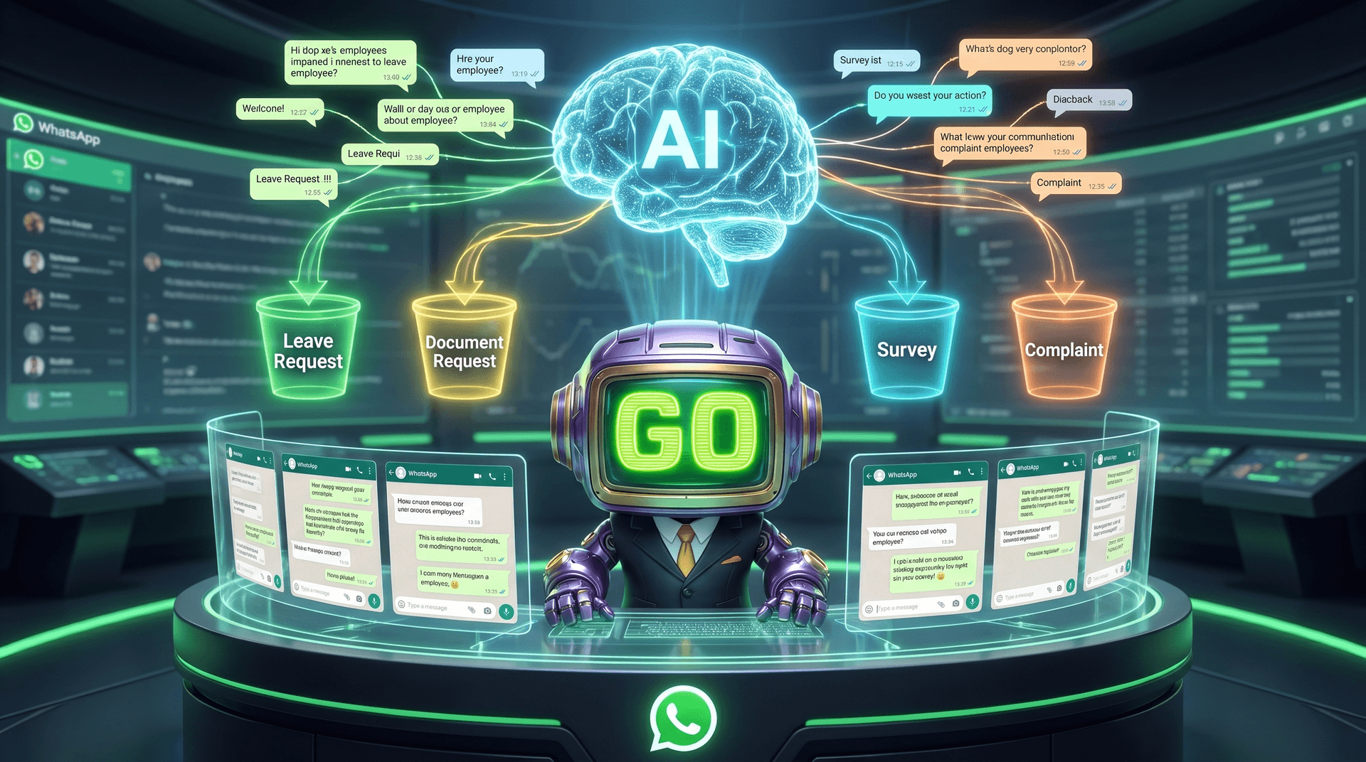 02 · AI classifies the message