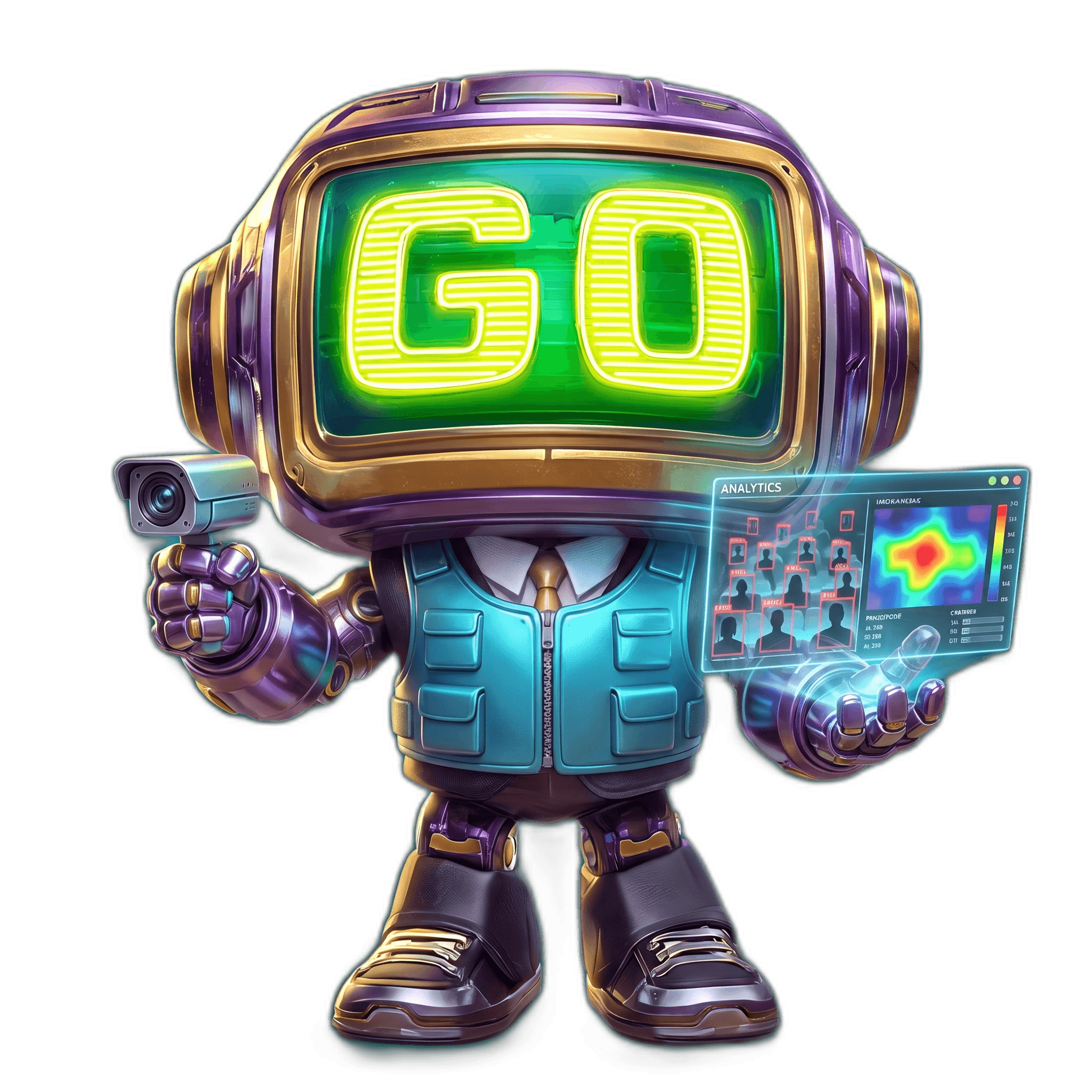 GoBot dressed as GoTrack