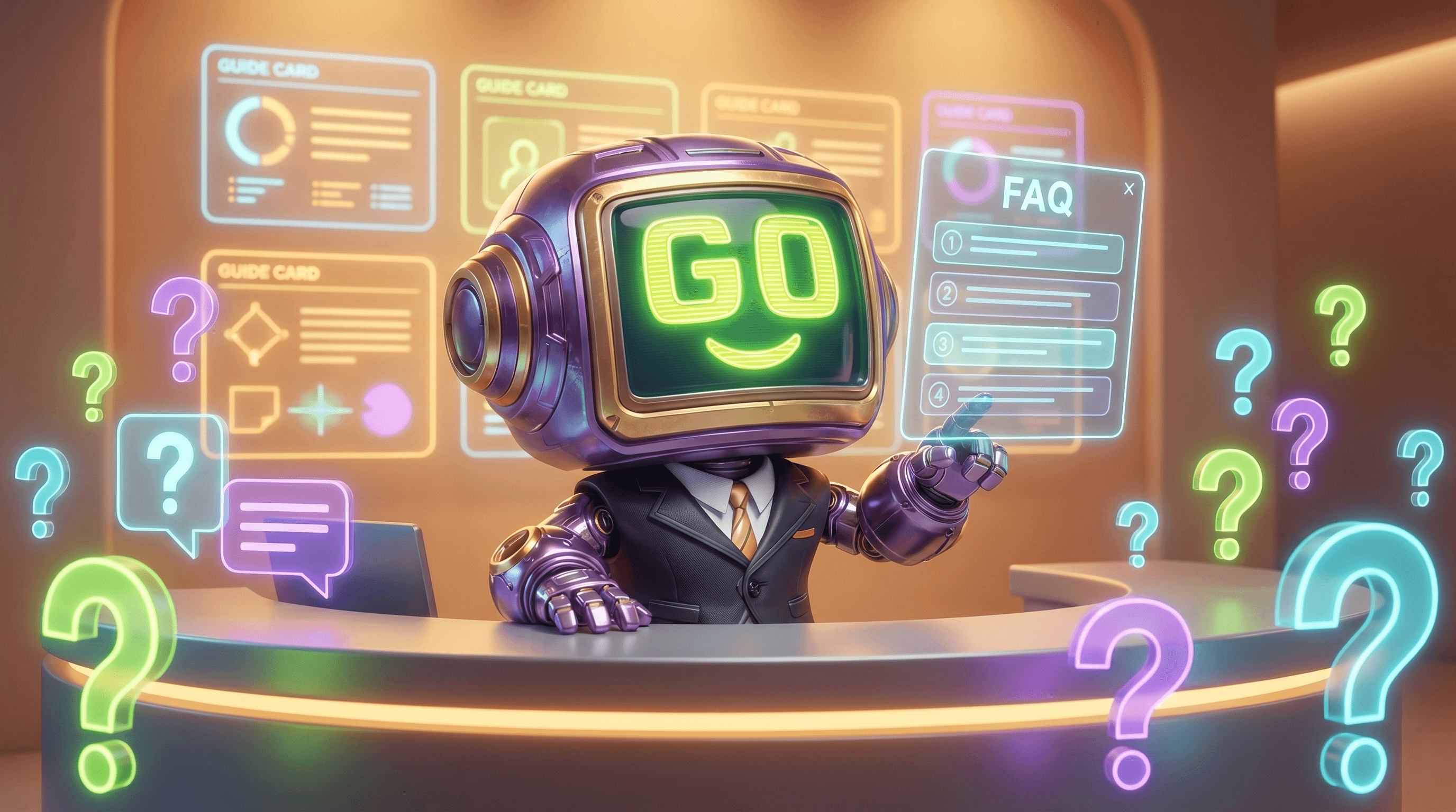 GoBot at a help-desk console — help center