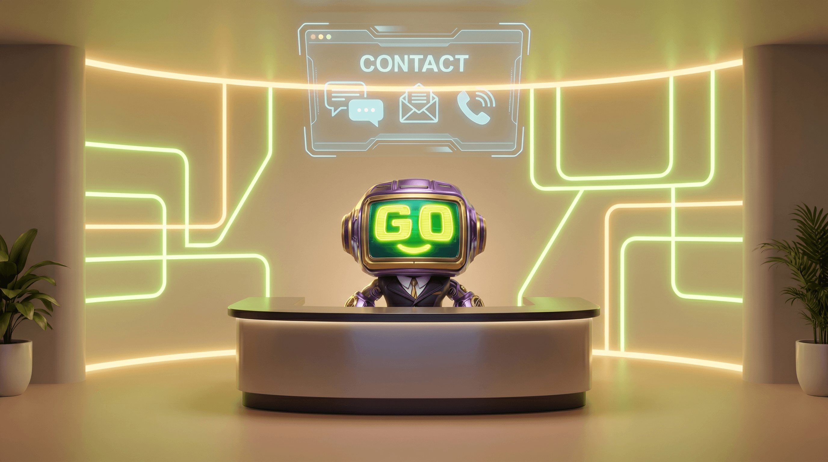 GoBot at the GOGOGO contact desk